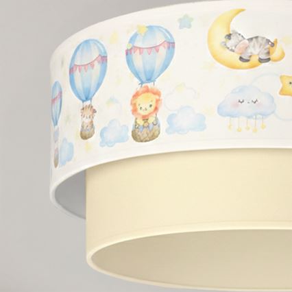 Brilagi - LED kinderplafondlamp BOBO 1xE27/60W/230V Ø 40 cm wit/beige/dierenmotief