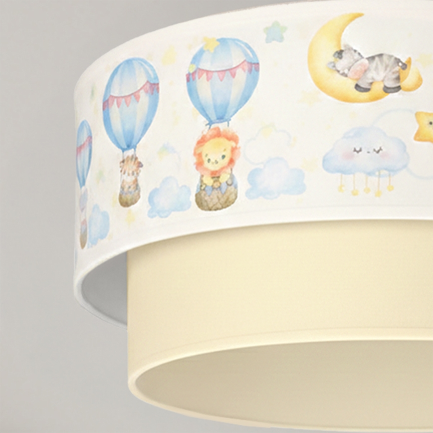 Brilagi - LED kinderplafondlamp BOBO 1xE27/60W/230V Ø 40 cm wit/beige/dierenmotief