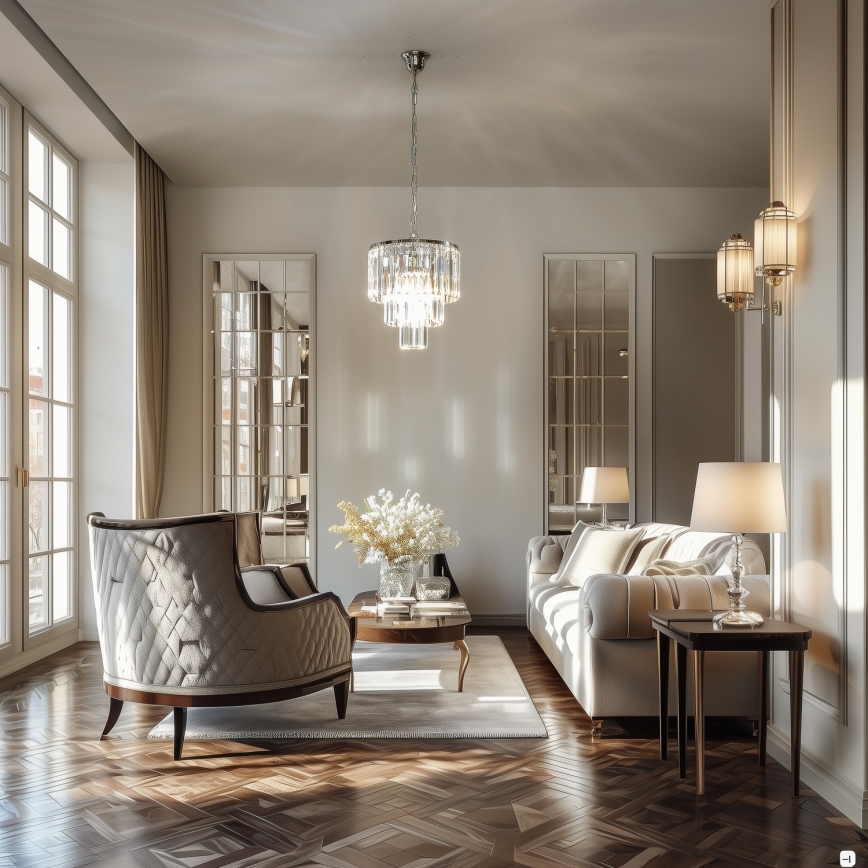 Brilagi - LED Kristallen hanglamp aan een ketting MOZART 4xE14/40W/230V glanzend chroom