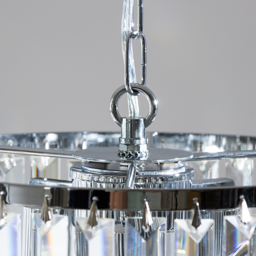 Brilagi - LED Kristallen hanglamp aan een ketting MOZART 4xE14/40W/230V glanzend chroom