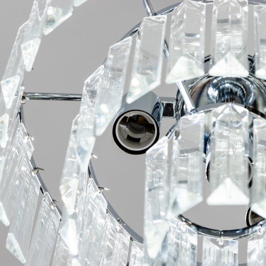 Brilagi - LED Kristallen hanglamp aan een ketting MOZART 4xE14/40W/230V glanzend chroom