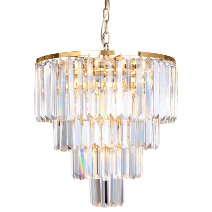 Brilagi - LED Kristallen hanglamp aan een ketting MOZART 5xE14/40W/230V goud