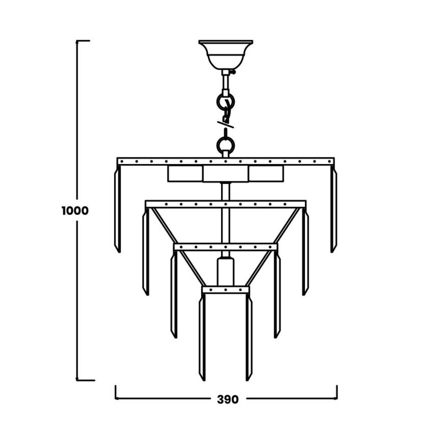 Brilagi - LED Kristallen hanglamp aan een ketting MOZART 5xE14/40W/230V goud