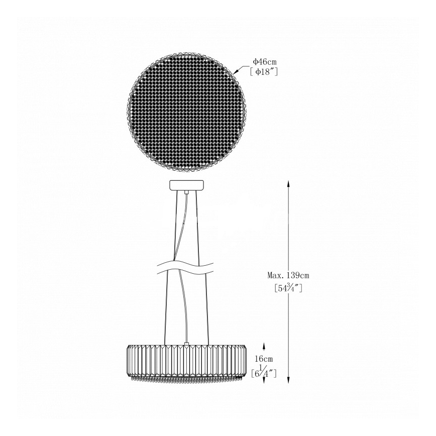 Brilagi - LED kristallen kabelhanglamp GLAMOUR 5xG9/42W/230V