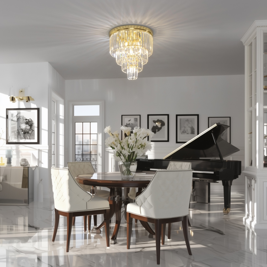 Brilagi - LED-kristallen plafondlamp MOZART 5xE14/40W/230V Ø 40 cm goudkleurig