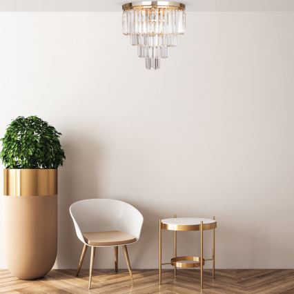 Brilagi - LED-kristallen plafondlamp MOZART 5xE14/40W/230V Ø 40 cm goudkleurig