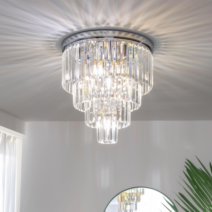 Brilagi - LED kristallen plafondlamp MOZART 5xE14/40W/230V Ø 40 cm glanzend chroom