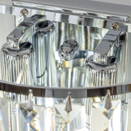 Brilagi - LED Kristallen wandlamp MOZART 2xE14/40W/230V glanzend chroom