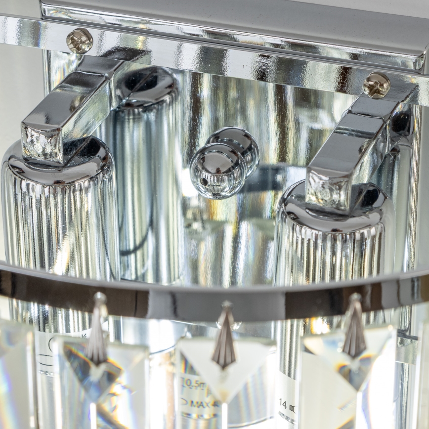 Brilagi - LED Kristallen wandlamp MOZART 2xE14/40W/230V glanzend chroom