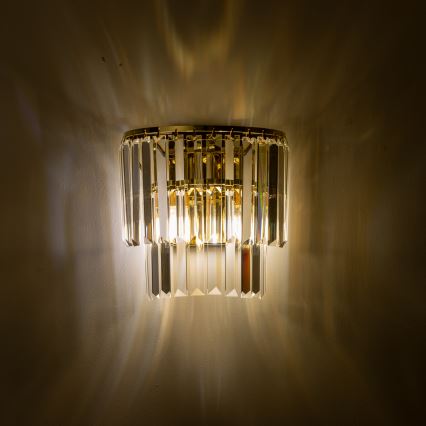 Brilagi - LED Kristallen wandlamp MOZART 2xE14/40W/230V goud