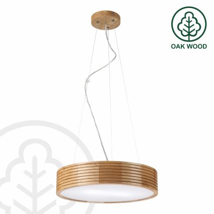 Brilagi - LED-kroonluchter aan kabel CARVALHO MODERN 2xE27/60W/230V eiken Ø 37,5 cm