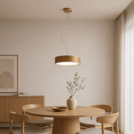 Brilagi - LED-kroonluchter aan kabel CARVALHO MODERN 2xE27/60W/230V eiken Ø 37,5 cm