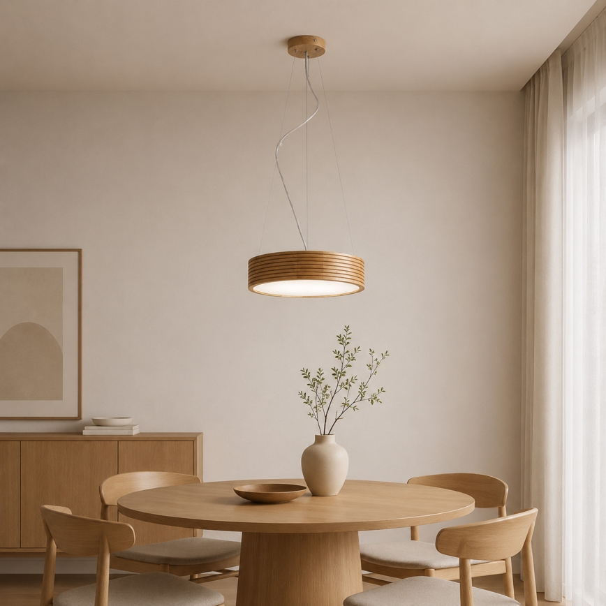 Brilagi - LED-kroonluchter aan kabel CARVALHO MODERN 2xE27/60W/230V eiken Ø 37,5 cm