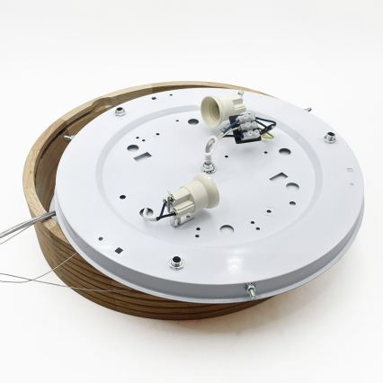 Brilagi - LED-kroonluchter aan kabel CARVALHO MODERN 2xE27/60W/230V eiken Ø 37,5 cm