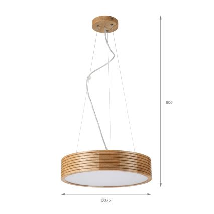 Brilagi - LED-kroonluchter aan kabel CARVALHO MODERN 2xE27/60W/230V eiken Ø 37,5 cm