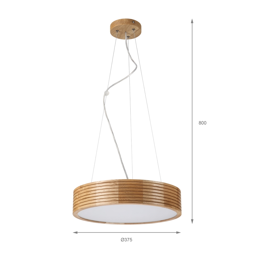 Brilagi - LED-kroonluchter aan kabel CARVALHO MODERN 2xE27/60W/230V eiken Ø 37,5 cm