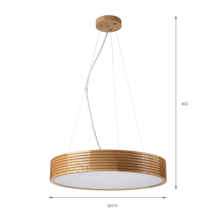 Brilagi - LED-kroonluchter aan kabel CARVALHO MODERN 3xE27/60W/230V eiken Ø 47,5 cm