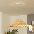 Brilagi - LED-kroonluchter aan kabel CERIA BOHO 1xE27/40W/230V Ø 100 cm rotan