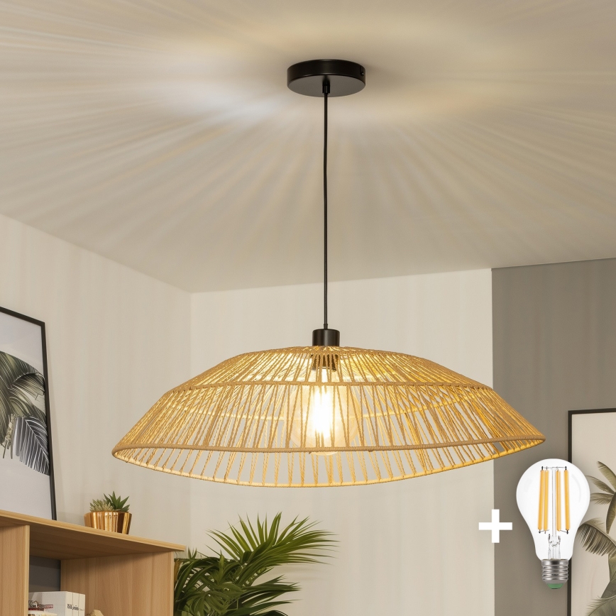 Brilagi - LED-kroonluchter aan kabel CERIA BOHO 1xE27/40W/230V Ø 70 cm bruin
