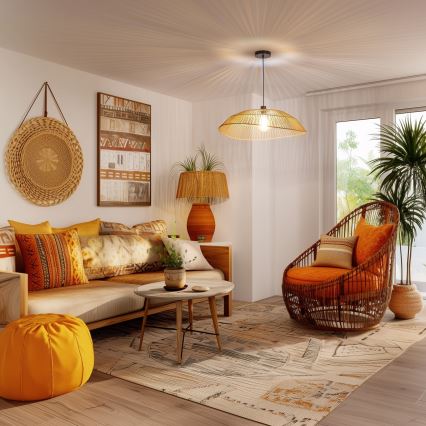 Brilagi - LED-kroonluchter aan kabel CERIA BOHO 1xE27/40W/230V Ø 70 cm bruin