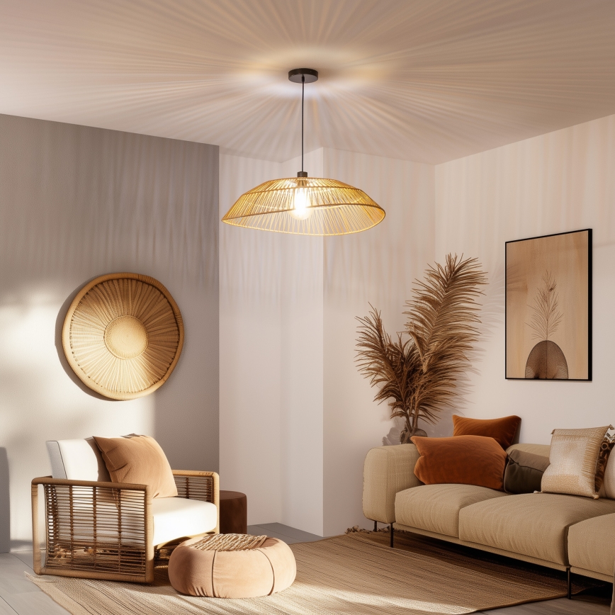 Brilagi - LED-kroonluchter aan kabel CERIA BOHO 1xE27/40W/230V Ø 70 cm bruin