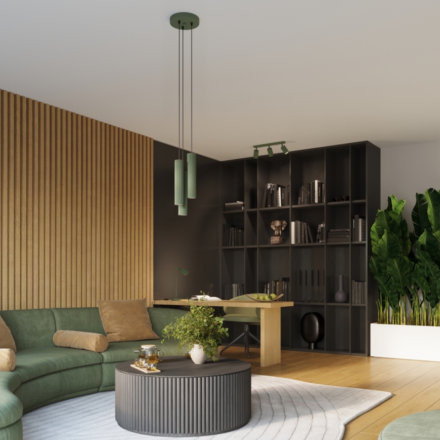 Brilagi - LED-kroonluchter aan kabel CRESTO 3xGU10/10W/230V groen