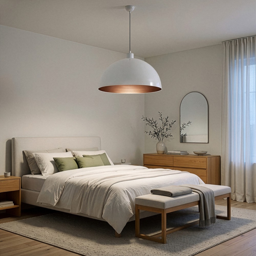 Brilagi - LED-kroonluchter aan kabel METALO 1xE27/40W/230V Ø 60 cm wit/koper