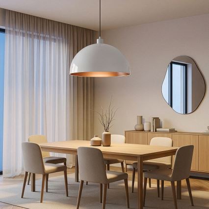 Brilagi - LED-kroonluchter aan kabel METALO 1xE27/40W/230V Ø 60 cm wit/koper