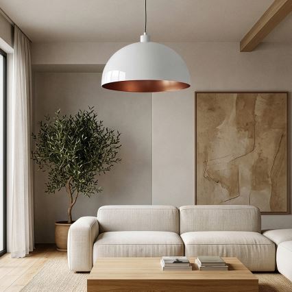 Brilagi - LED-kroonluchter aan kabel METALO 1xE27/40W/230V Ø 60 cm wit/koper