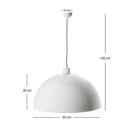 Brilagi - LED-kroonluchter aan kabel METALO 1xE27/40W/230V Ø 60 cm wit/koper