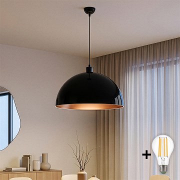 Brilagi - LED-kroonluchter aan kabel METALO 1xE27/40W/230V Ø 60 cm zwart/koper