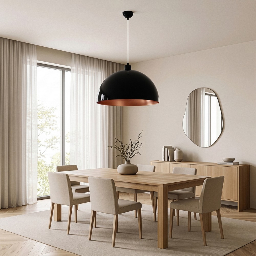 Brilagi - LED-kroonluchter aan kabel METALO 1xE27/40W/230V Ø 60 cm zwart/koper