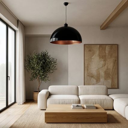 Brilagi - LED-kroonluchter aan kabel METALO 1xE27/40W/230V Ø 60 cm zwart/koper
