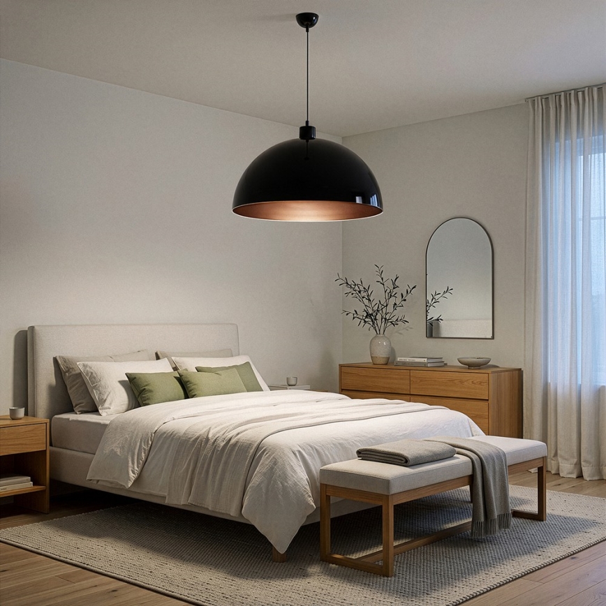 Brilagi - LED-kroonluchter aan kabel METALO 1xE27/40W/230V Ø 60 cm zwart/koper
