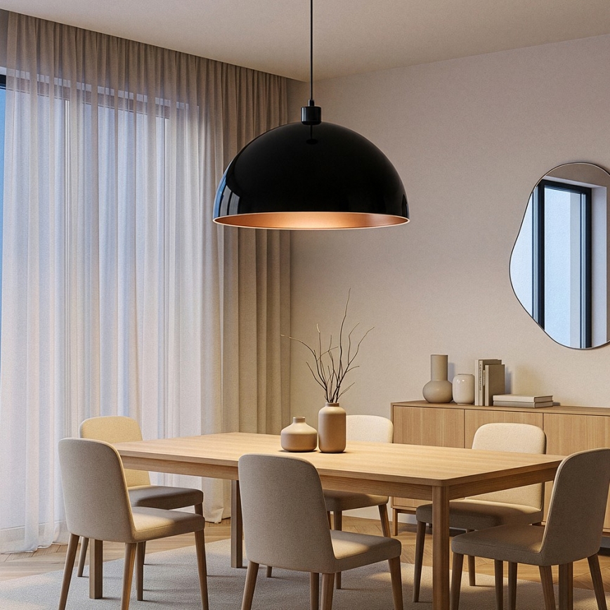 Brilagi - LED-kroonluchter aan kabel METALO 1xE27/40W/230V Ø 60 cm zwart/koper