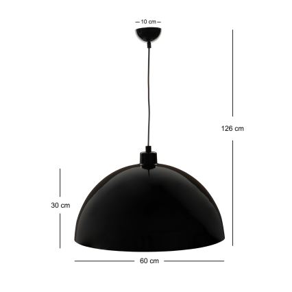 Brilagi - LED-kroonluchter aan kabel METALO 1xE27/40W/230V Ø 60 cm zwart/koper