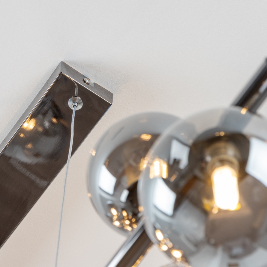 Brilagi - LED-kroonluchter aan kabel MILLA 10xG9/3W/230V zwart chroom/gerookt glas