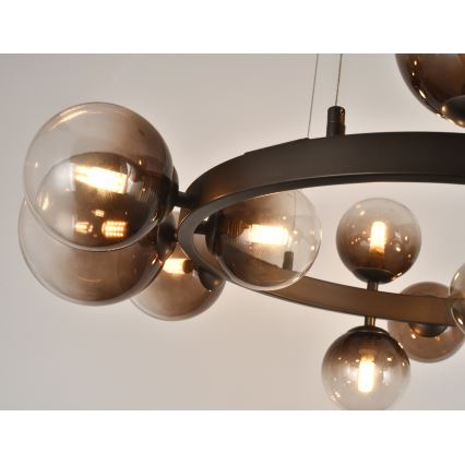 Brilagi - LED-kroonluchter aan kabel MILLA 15xG9/3W/230V bruin/rookbruin