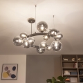 Brilagi - LED-kroonluchter aan kabel MILLA 15xG9/3W/230V zwart-chroom/gerookt glas