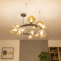Brilagi - LED-kroonluchter aan kabel MILLA 15xG9/3W/230V zwart chroom/goud
