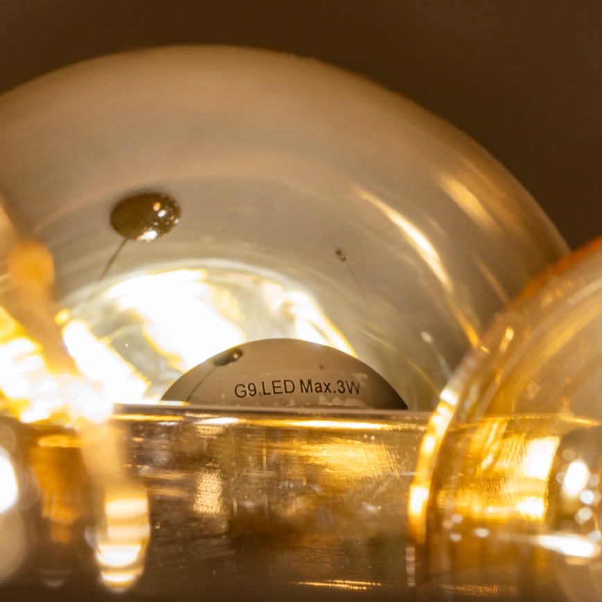 Brilagi - LED-kroonluchter aan kabel MILLA 15xG9/3W/230V zwart chroom/goud