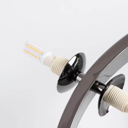 Brilagi - LED-kroonluchter aan kabel MILLA 15xG9/3W/230V zwart chroom/goud