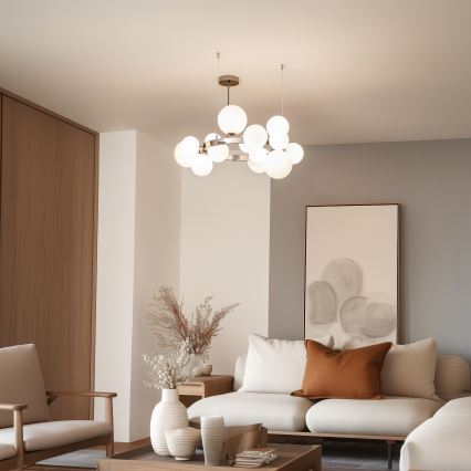 Brilagi - LED-kroonluchter aan kabel MILLA 15xG9/3W/230V zwart-chroom/wit