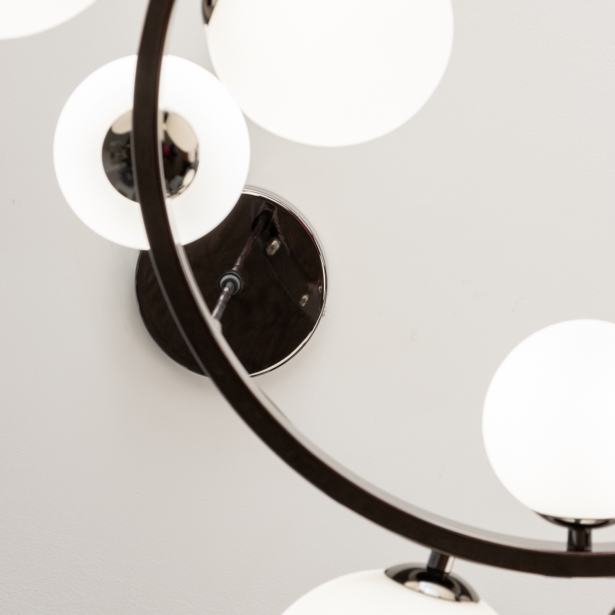 Brilagi - LED-kroonluchter aan kabel MILLA 15xG9/3W/230V zwart-chroom/wit