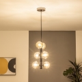 Brilagi - LED-kroonluchter aan kabel MILLA 6xG9/3W/230V zwart-chroom/goud