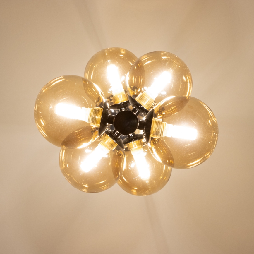 Brilagi - LED-kroonluchter aan kabel MILLA 6xG9/3W/230V zwart-chroom/goud