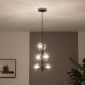 Brilagi - LED-kroonluchter aan kabel MILLA 6xG9/3W/230V zwart chroom/rookglas