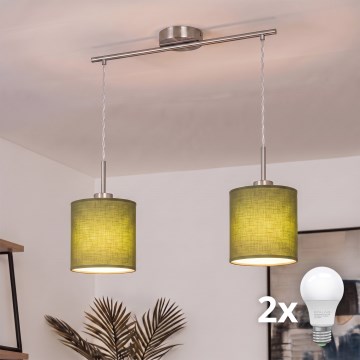Brilagi - LED-kroonluchter aan kabel NUBILA 2xE27/60W/230V groen