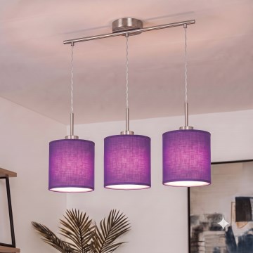 Brilagi - LED-kroonluchter aan kabel NUBILA 3xE27/60W/230V paars