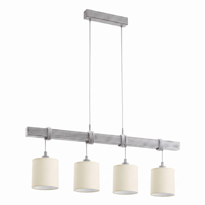 Brilagi - LED-kroonluchter aan kabel NUBILA 4xE27/60W/230V grijs/crème